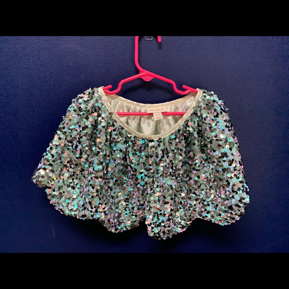 Cat & Jack Aqua Sequin Caplet | Sz L-XXL